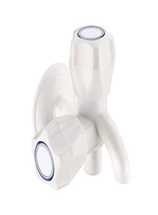 NEW WARE PVC Bib Cock Two Way Tap Faucet | Dual Function Wall Mounted Water Control Tap | White